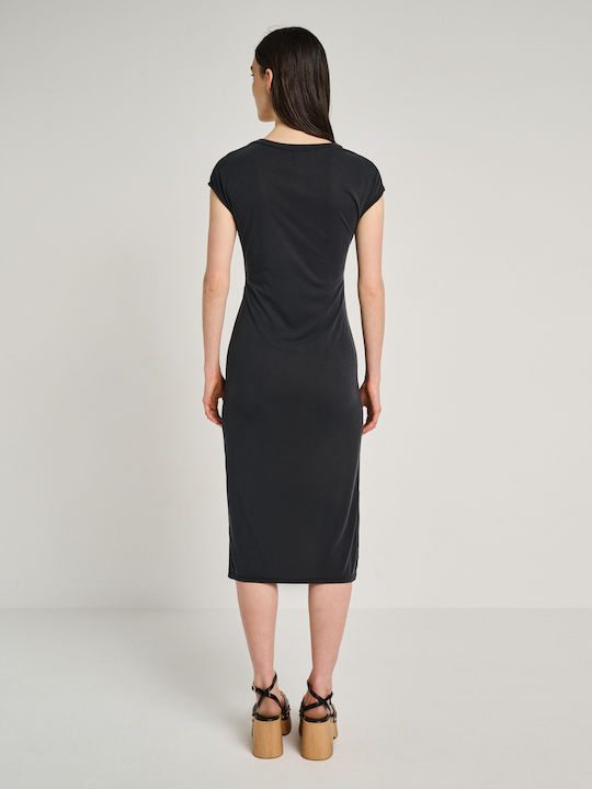 Sommer Midi Damenkleid Schwarz
