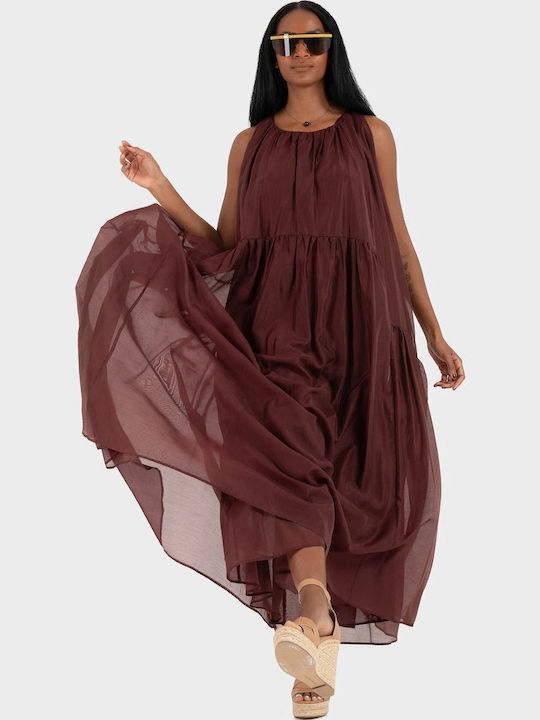 Summer Maxi Dress Burgundy