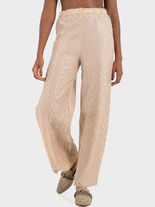 Women's Fabric Trousers Beige