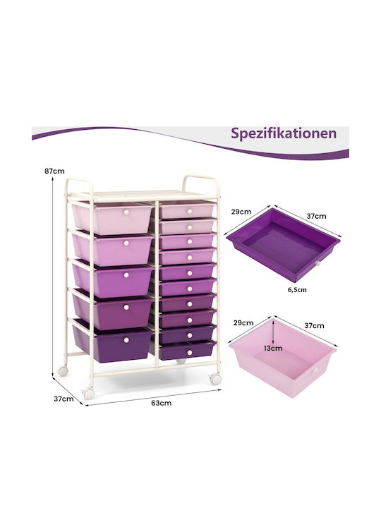 Storage Drawer from Metal and Plastic M62.5xW37xH87cm