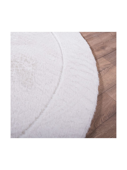 Teoran Floor Χαλί Στρογγυλό Εκρού Φ120cm