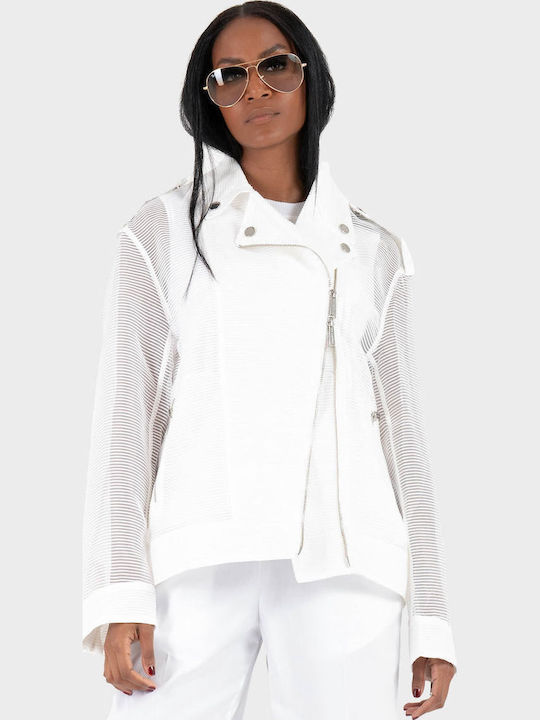 Γυναικείο Biker Jacket White