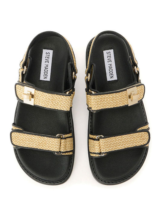 Bigmona Women's Flat Sandals Flatforms Black