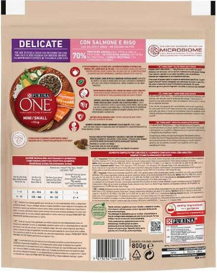 Purina One 0.8kg Dry Food for Small Breed Dogs with Rice and Salmon