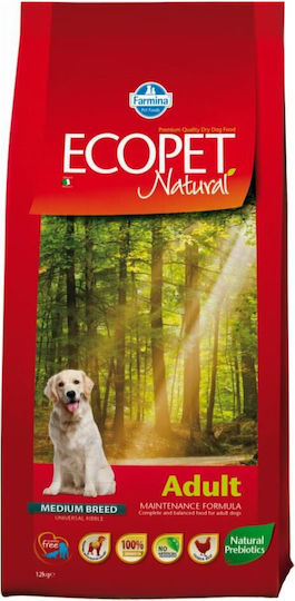 Farmina Ecopet Natural Adult Medium 12kg Dry Food for Adult Medium Breed Dogs with Chicken and Rice