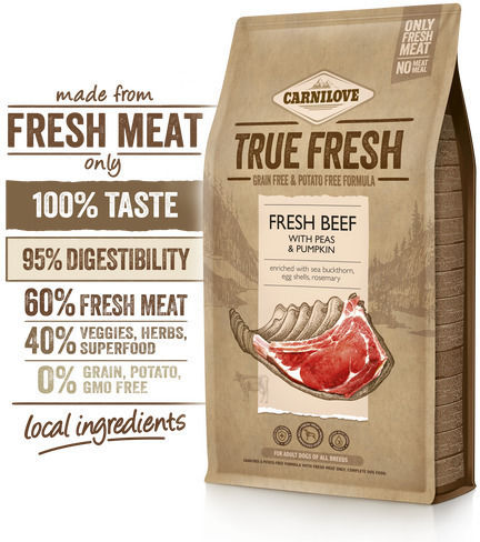 Carnilove True Fresh 4kg Dry Food Grain-Free for Adult Dogs with Beef