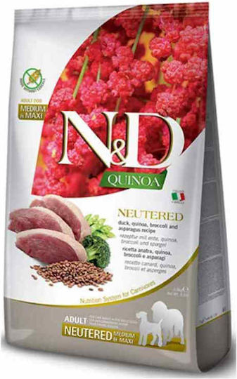 Farmina N&D Quinoa Neutered Medium/Maxi 2.5kg Trockenfutter ohne Getreide für erwachsene sterilisierte Hunde mittlerer & großer Rassen mit Ente