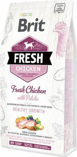 Brit Fresh Chicken Healthy Growth 12kg Dry Food Grain-Free for Puppies with Chicken and Potatoes
