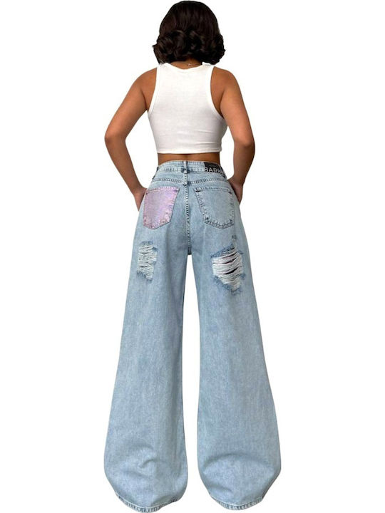 Hochbund Damen Jeans Hose in Entspannte Passform