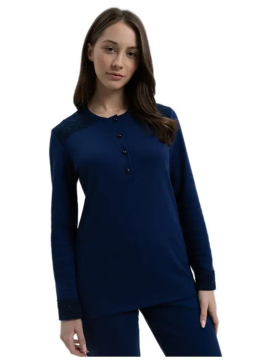 Odyssey Winter Women's Pyjama Set Dark Blue
