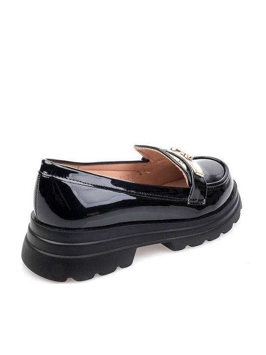 Λουστρίνι Γυναικεία Loafers σε Μαύρο Χρώμα