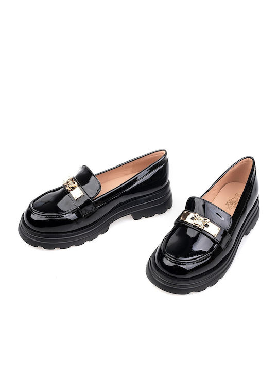 Λουστρίνι Γυναικεία Loafers σε Μαύρο Χρώμα