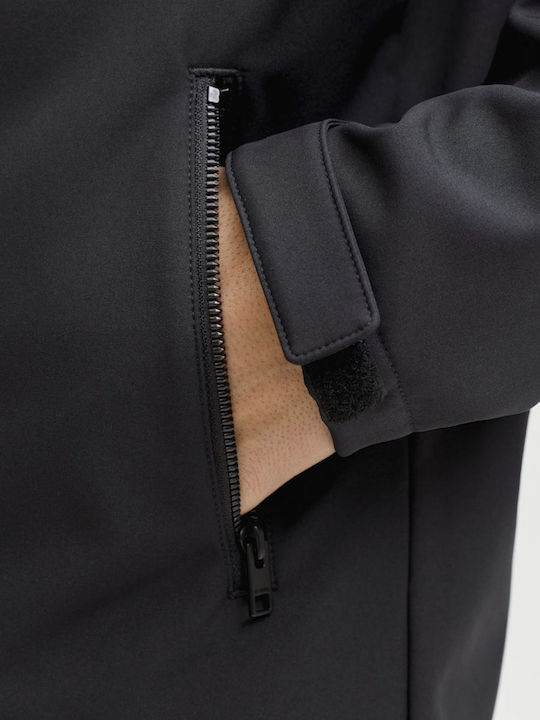 Χειμωνιάτικο Μπουφάν Softshell Αδιάβροχο και Αντιανεμικό Μαυρο