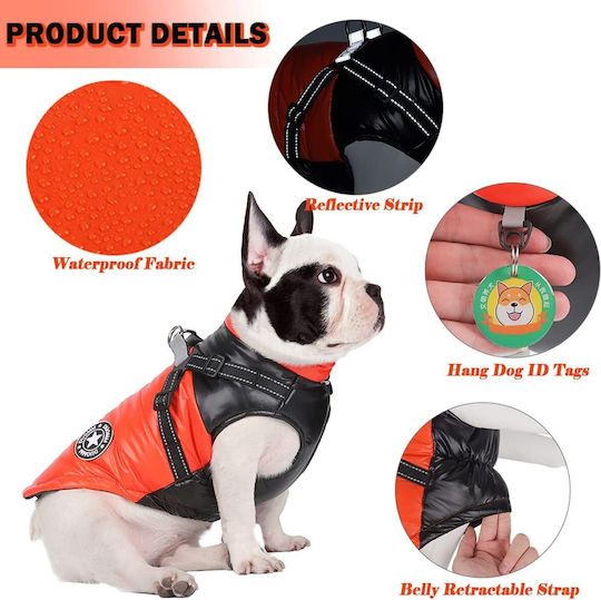 Animal Haine pentru câini Impermeabil Negru cu Lungimea Spateului 40 cm