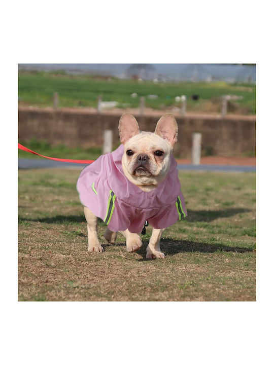 Animal Hundemantel Wasserdicht Kapuzen Rosa mit Rückenlänge 85 cm.