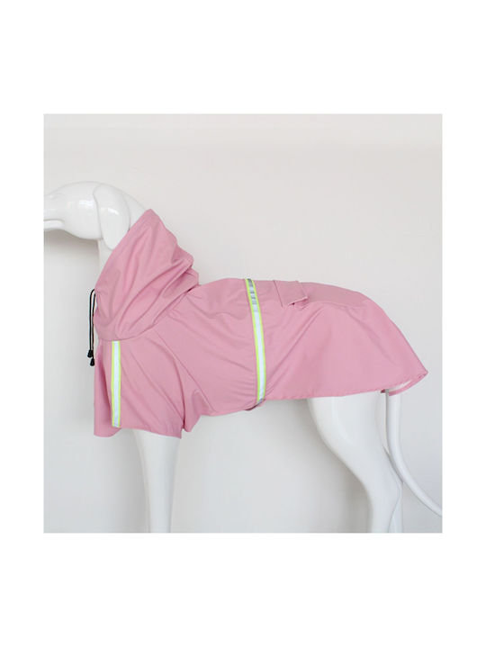 Animal Hundemantel Wasserdicht Kapuzen Rosa mit Rückenlänge 85 cm.