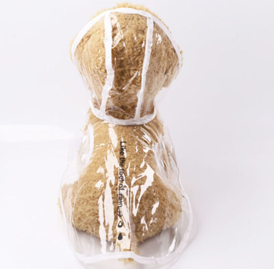 Animal Transparent Waterproof Dog Coat with Hood with 22cm Back Length