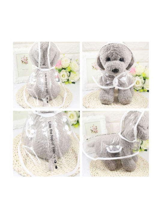 Animal Transparent Waterproof Dog Coat with Hood with 22cm Back Length