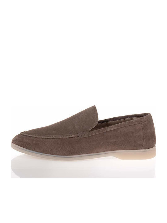 Suede Ανδρικά Loafers σε Καφέ Χρώμα