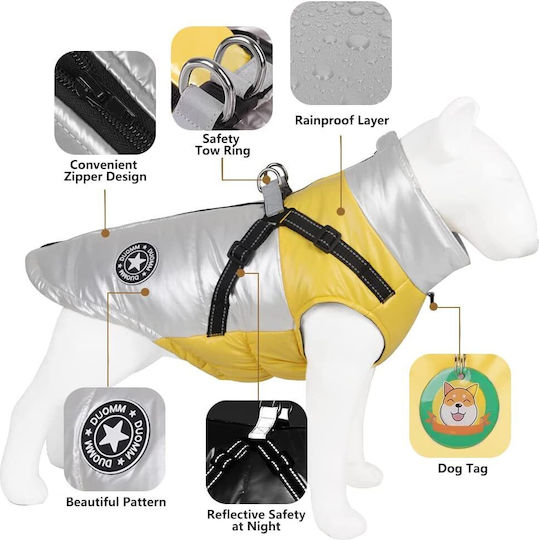 Animal Hundemantel Wasserdicht Gelb mit Rückenlänge 35 cm.
