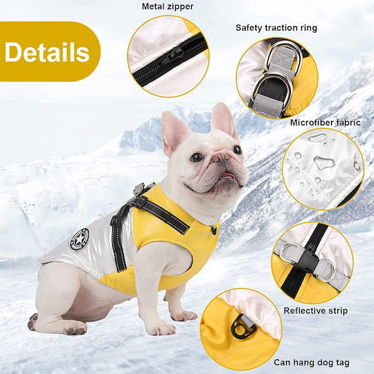 Animal Yellow Waterproof Dog Coat with 45cm Back Length