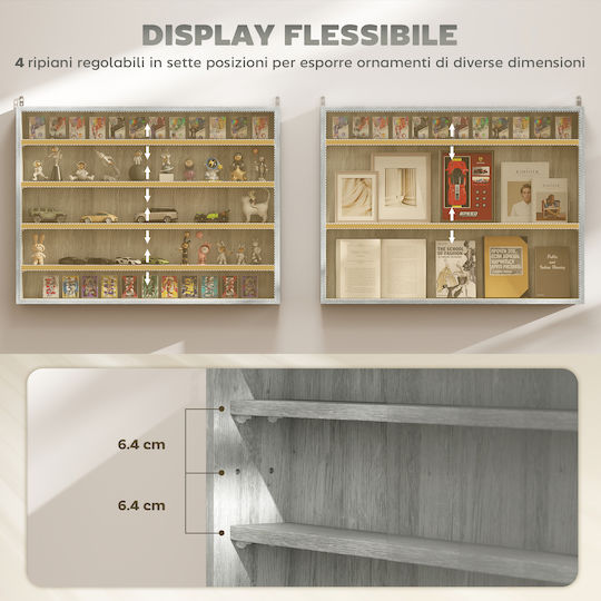 Grey Wall Shelf 80x9.5x60cm