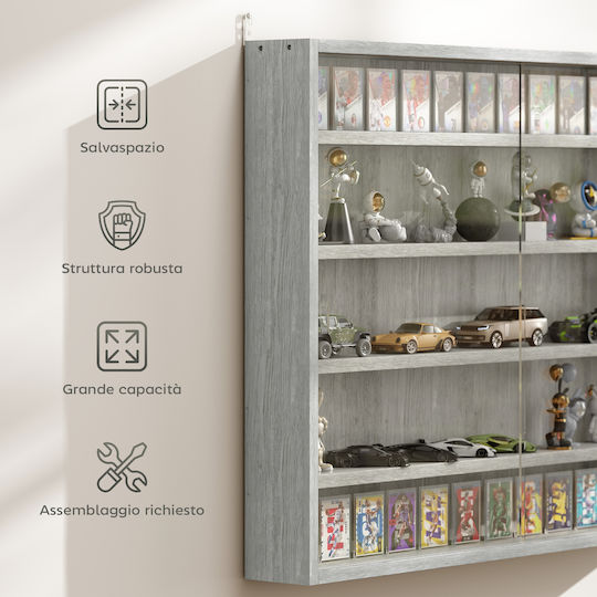 Grey Wall Shelf 80x9.5x60cm
