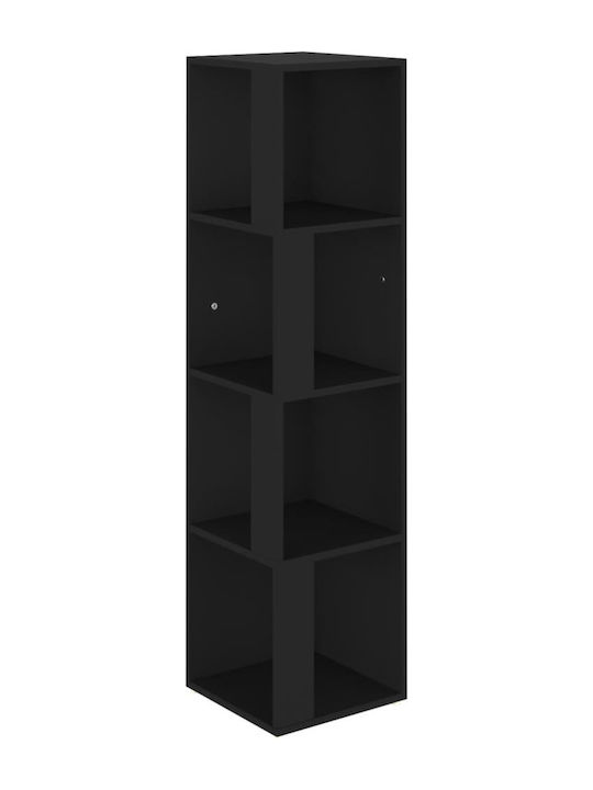 Corner Bookcase Black 33x33x132cm