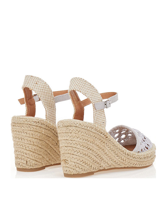 Platforme Dama Tip Espadrile Albe