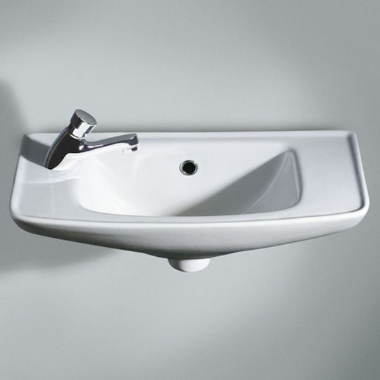 Vitruvit Wall Mounted Wall-Mounted / Vessel Porcelain Bathroom Sink with Faucet 52x25cm White