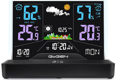 GoGEN Wireless Digital Tabletop Black Weather Station