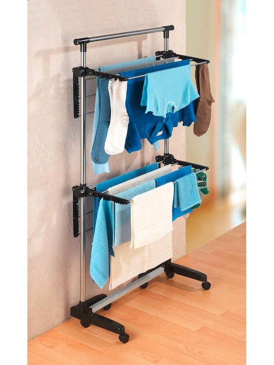 Maximex Folding Floor Clothes Drying Rack Made of Stainless Steel with Hanging Length 11m