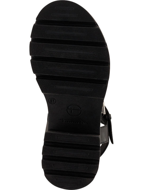 Damen Sandalen Schwarz Leder