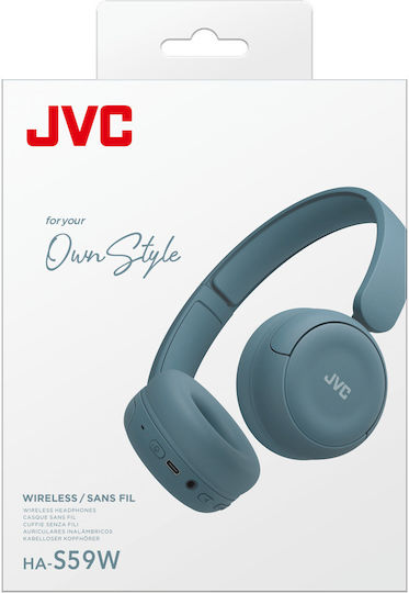 JVC HA-S59W Wireless / Wired On Ear Headphones with 50 Hours Playing Time Blue