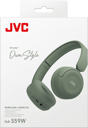 JVC HA-S59W Wireless / Wired On Ear Headphones with 50 Hours Playing Time Khaki