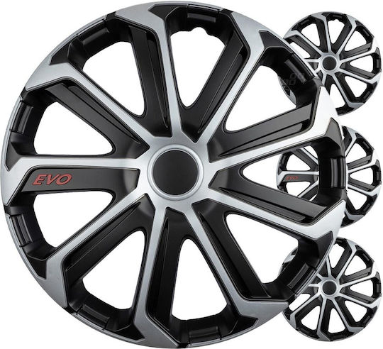 Auto Gs Set Capace De Roți Auto Evo 4 Bucăți 15 Negru/Argintiu