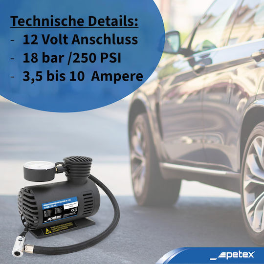 Petex Compresor Auto Trombă 260PSI Cu Cablu 12V