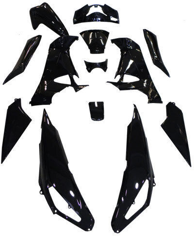 Motorrad Kunststoff-Set Schwarz 13Stück