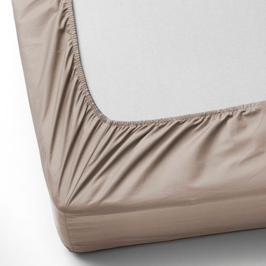 First Choice Σετ King Size 3τμχ 200x200εκ. με Λάστιχο Καφέ