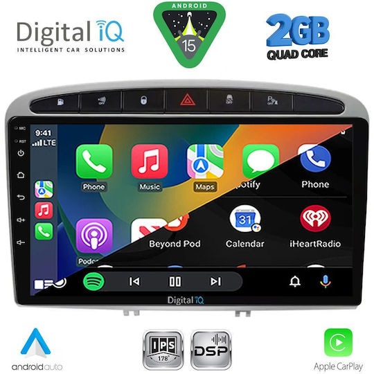 Lenovo Автомобилна Аудио Система за Peugeot 308 / RCZ 2009-2015 (Bluetooth/USB/Вграден Wi-Fi/GPS/Apple CarPlay) с Touch Screen 9"
