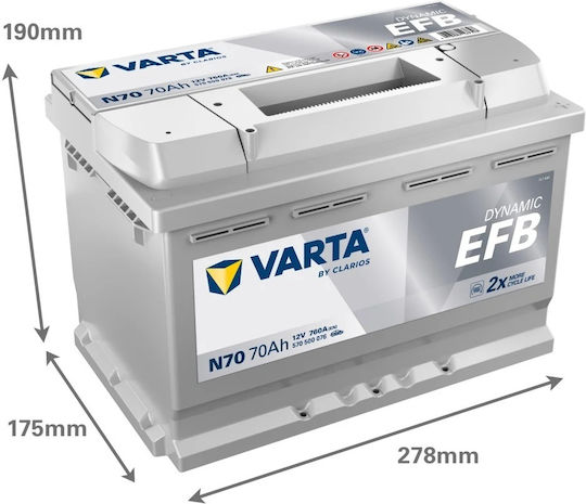 Varta Battery N70 Blue Efb Start-stop 70ah
