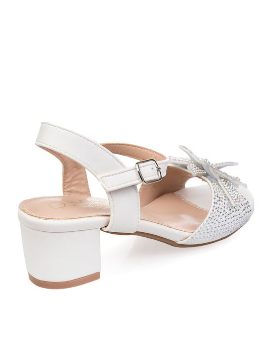 Kids Ballerinas with Hoop & Loop Closure White