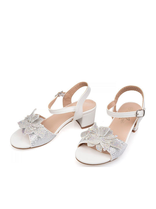 Kids Ballerinas with Hoop & Loop Closure White