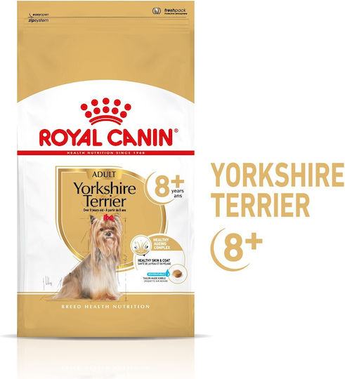 Royal Canin Yorkshire Terrier 8+ 3kg Ξηρά Τροφή για Ηλικιωμένους Σκύλους Μικρόσωμων Φυλών με Πουλερικά και Ρύζι