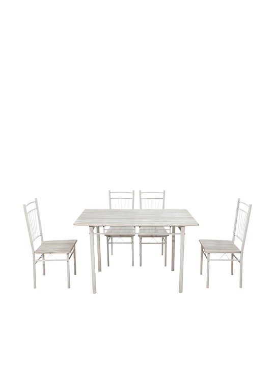 Masa de Bucătărie Roza cu 4 Scaune 65x120cm