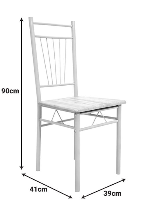 Masa de Bucătărie Roza cu 4 Scaune 65x120cm