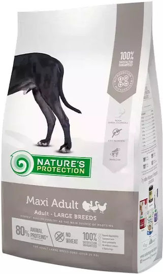 Nature's Protection Maxi Adult 4kg Dry Food for Adult Large Breed Dogs with Poultry and Rice