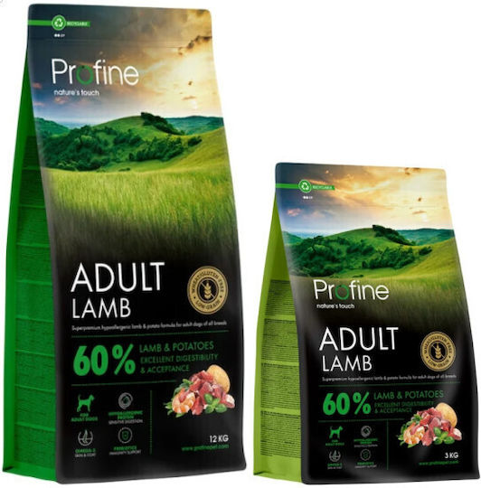 Profine 12kg Ξηρά Τροφή για Ενήλικους Σκύλους με Αρνί και Πατάτες