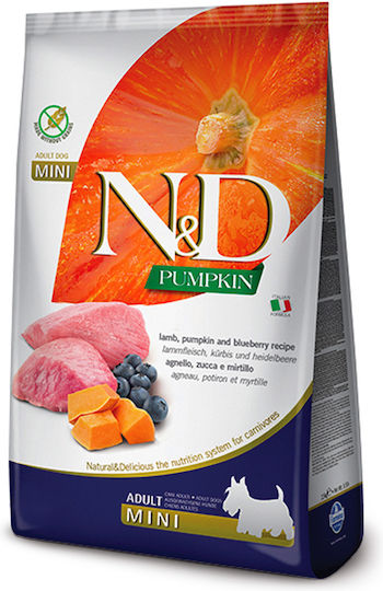 Farmina N&D Pumpkin Adult Mini 0.8kg Dry Food Grain-Free & Gluten-Free for Adult Small Breed Dogs with Lamb and Pumpkin