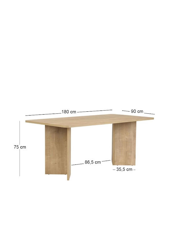 Linza Masă de Dining din Lemn Stejar Miere 180x90x75cm